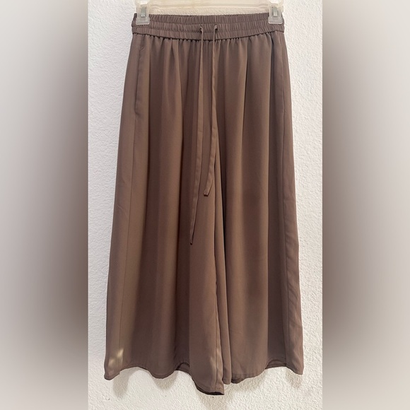 Babaton Luis Cropped Brown Wide-Leg Pants size XS - Picture 2 of 8